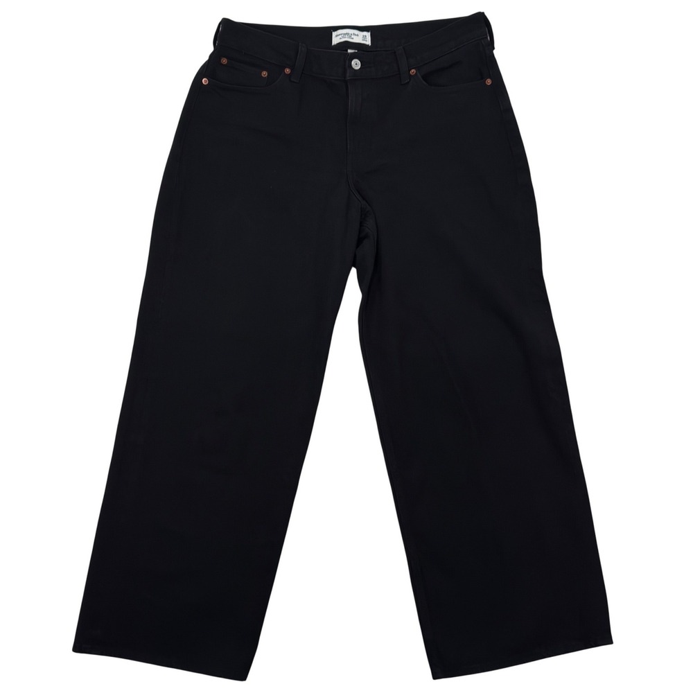 Abercrombie & Fitch Womens Curve Love Low Rise Ultra Baggy Jeans 29 Short Black